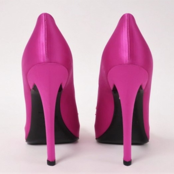 NEW Roger Vivier Pump Fuchsia Embellished Satin - Picture 6 of 8